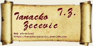 Tanacko Zečević vizit kartica